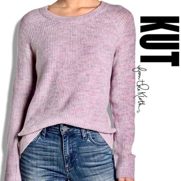 Kut from the Kloth S Pink Purple Pullover Sweater Knit Cozy Layers Winter RAINA - Picture 1 of 7